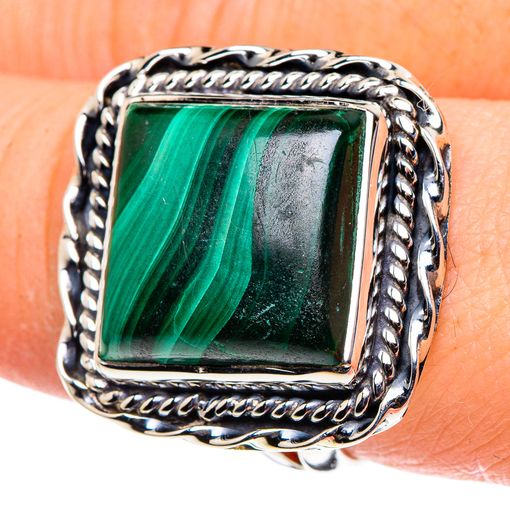 Malachite Rings handcrafted by Ana Silver Co - RING96039