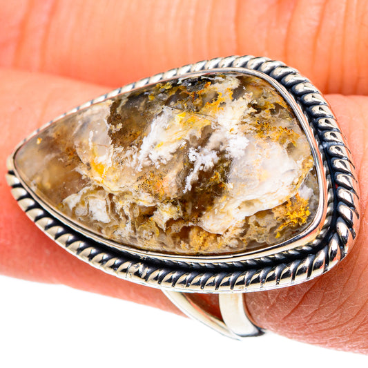 Plume Agate Rings handcrafted by Ana Silver Co - RING96053