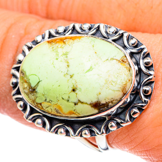 Lemon Chrysoprase Rings handcrafted by Ana Silver Co - RING96067