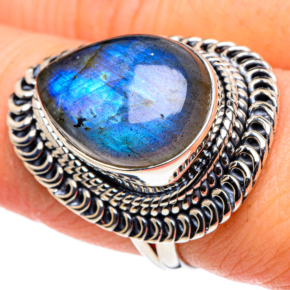 Labradorite Rings handcrafted by Ana Silver Co - RING96072
