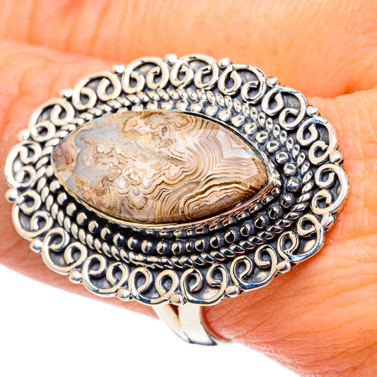 Laguna Lace Agate Rings handcrafted by Ana Silver Co - RING96086