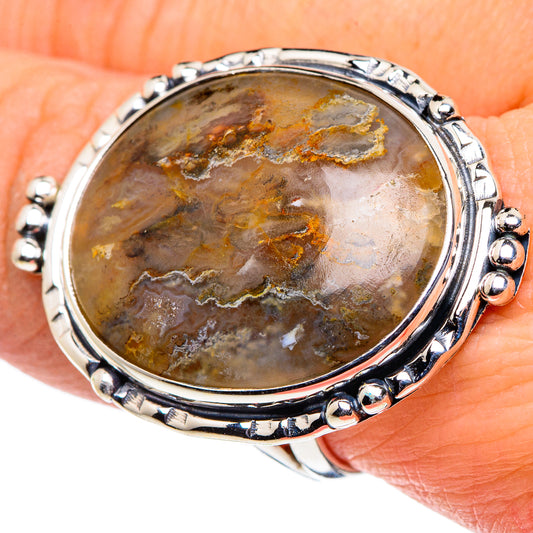 Plume Agate Rings handcrafted by Ana Silver Co - RING96087