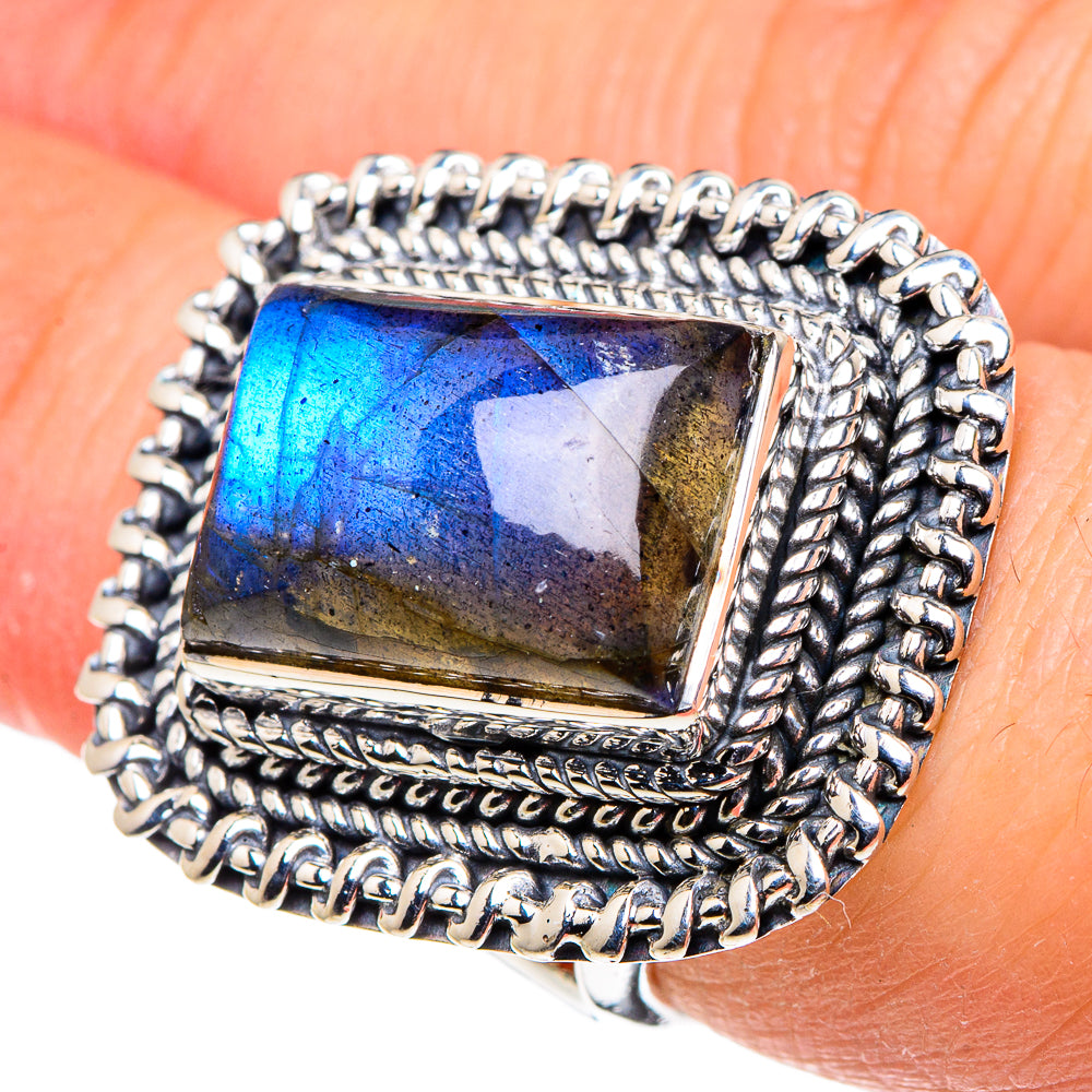 Labradorite Rings handcrafted by Ana Silver Co - RING96112
