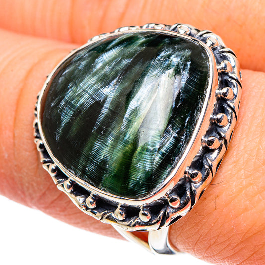 Seraphinite Rings handcrafted by Ana Silver Co - RING96116