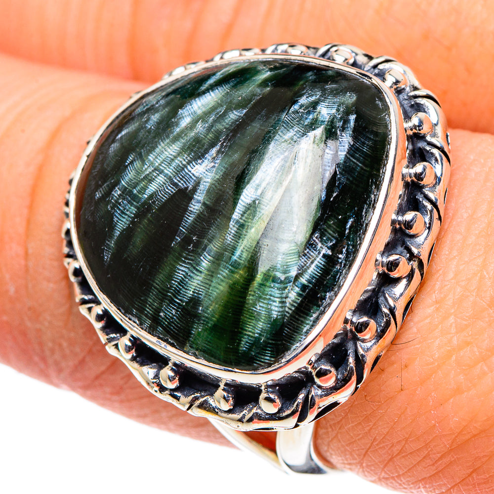 Seraphinite Rings handcrafted by Ana Silver Co - RING96116