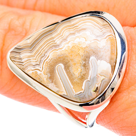 Laguna Lace Agate Rings handcrafted by Ana Silver Co - RING96135