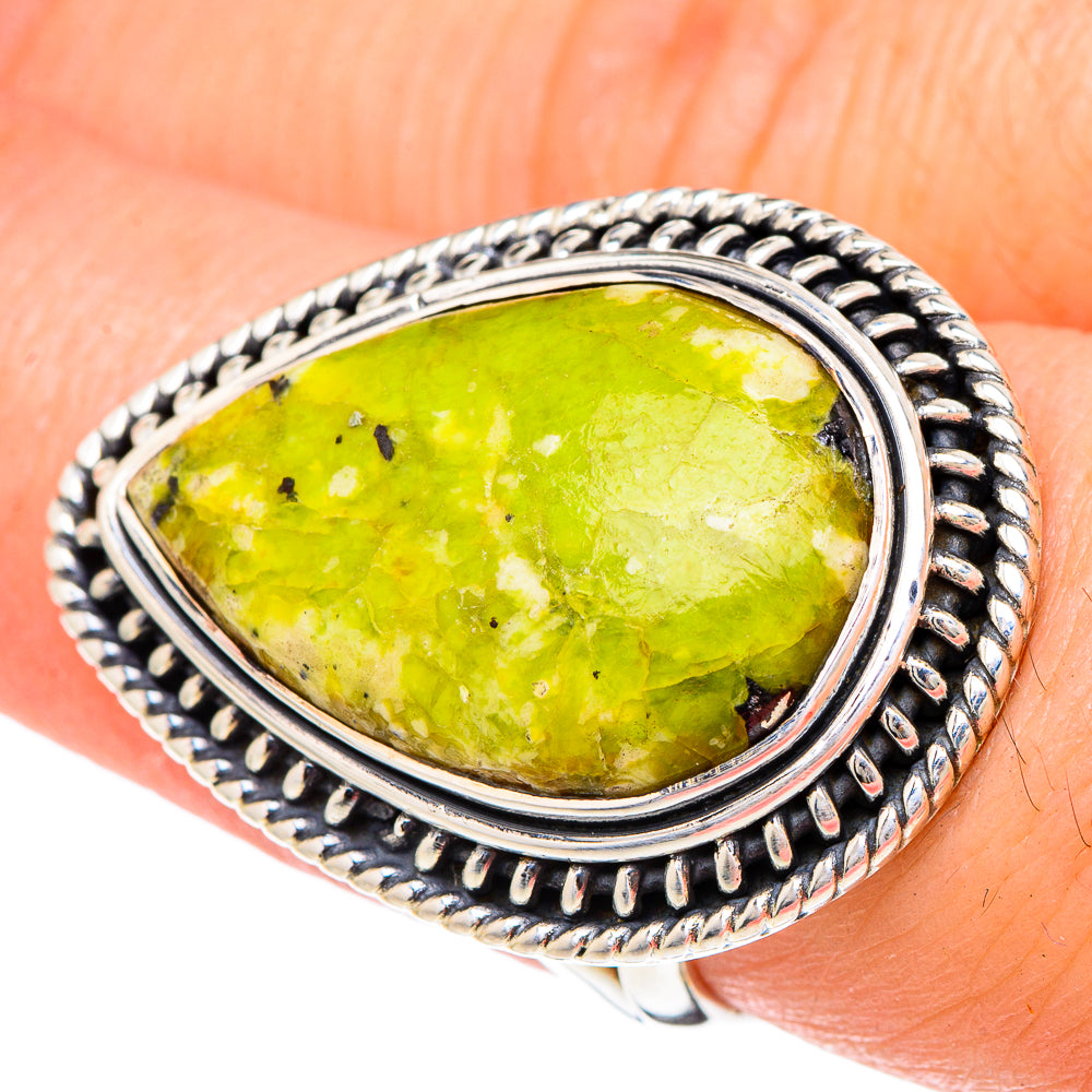 African Green Opal Rings handcrafted by Ana Silver Co - RING96178