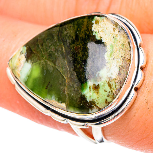 Australian Green Opal Rings handcrafted by Ana Silver Co - RING96189