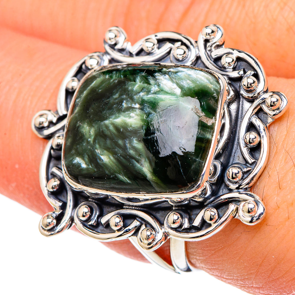 Seraphinite Rings handcrafted by Ana Silver Co - RING96192