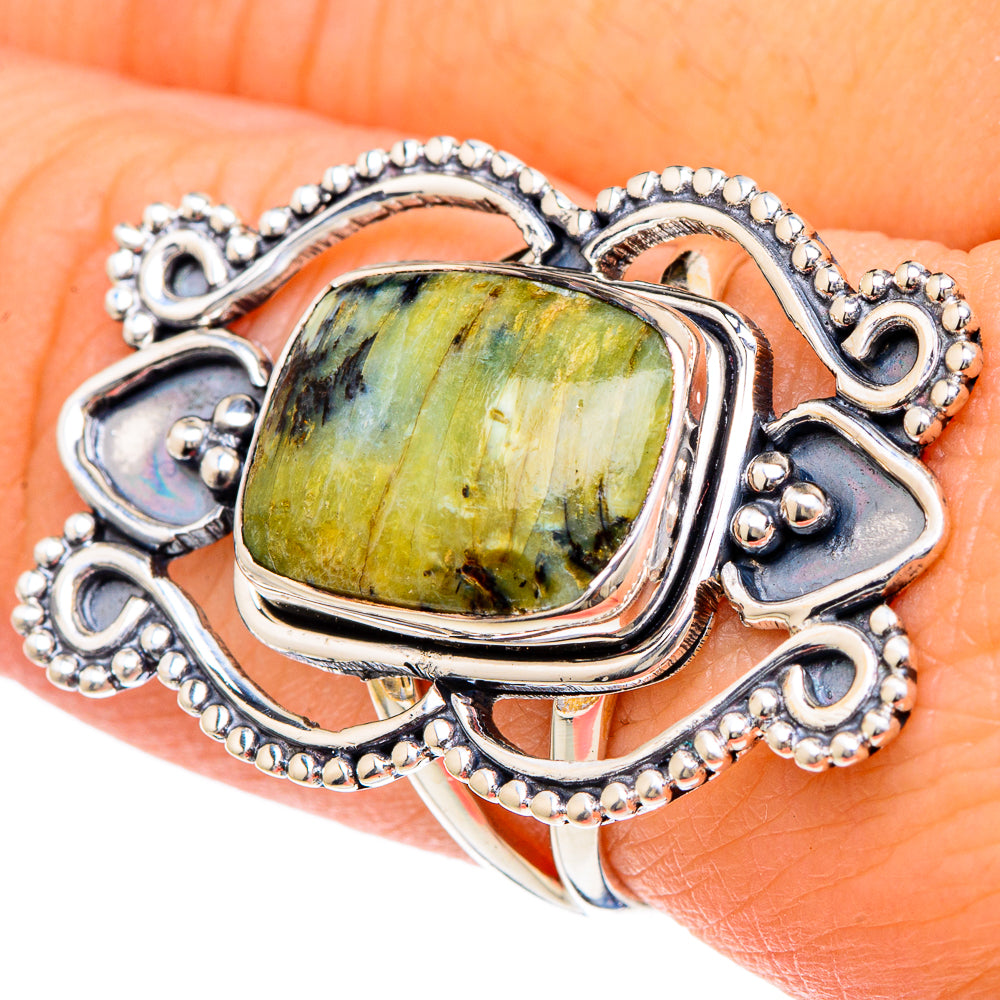 African Green Opal Rings handcrafted by Ana Silver Co - RING96216