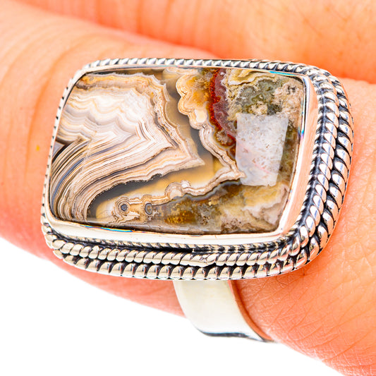 Laguna Lace Agate Rings handcrafted by Ana Silver Co - RING96223