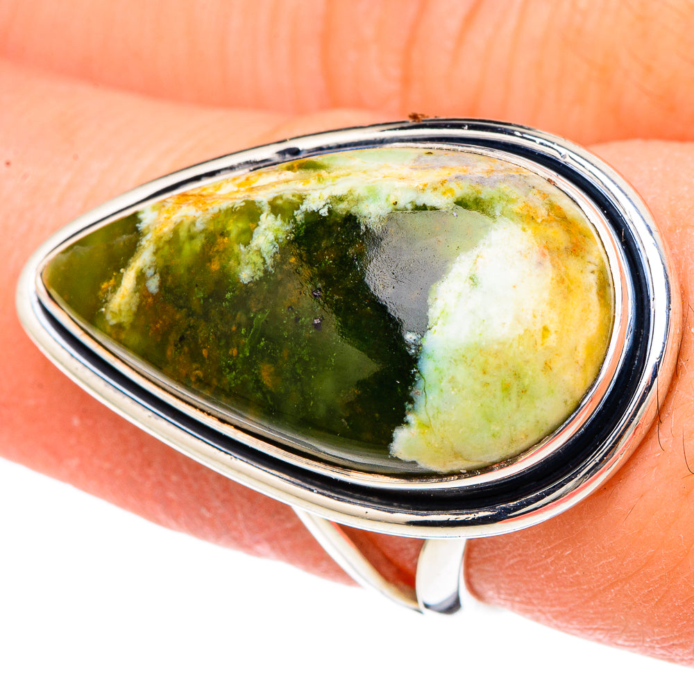 Australian Green Opal Rings handcrafted by Ana Silver Co - RING96244