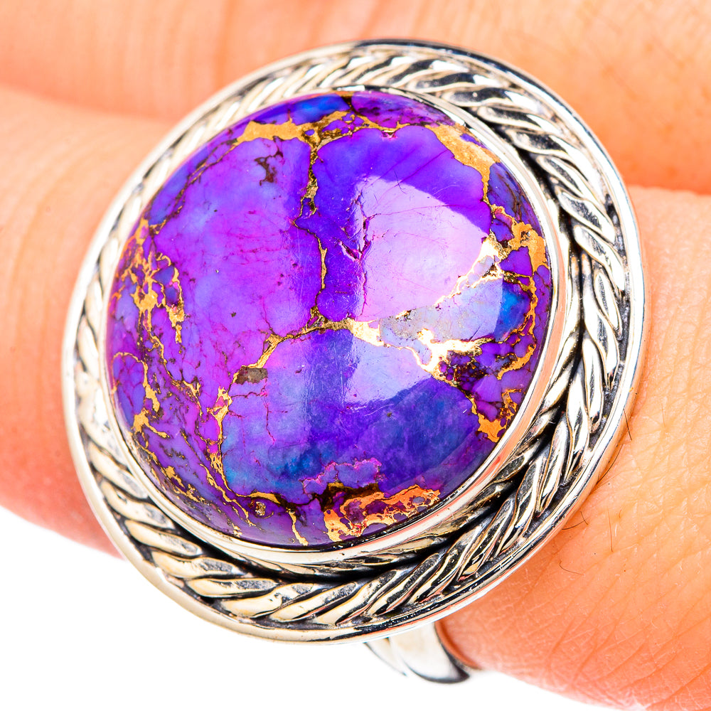 Purple Copper Composite Turquoise Rings handcrafted by Ana Silver Co - RING96256