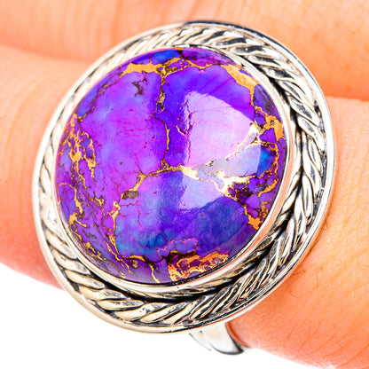 Purple Copper Composite Turquoise Rings handcrafted by Ana Silver Co - RING96256
