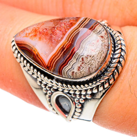 Crazy Lace Agate Rings handcrafted by Ana Silver Co - RING96293