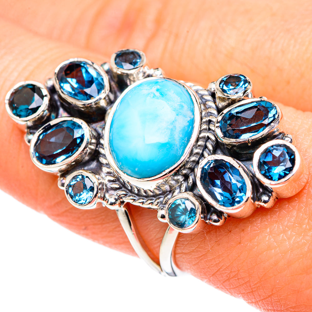 Aquamarine, Tanzanite Rings handcrafted by Ana Silver Co - RING96307