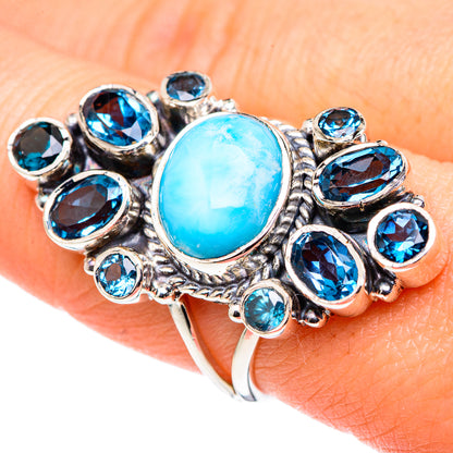 Aquamarine, Tanzanite Rings handcrafted by Ana Silver Co - RING96307