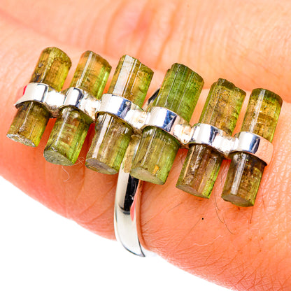 Green Tourmaline Rings handcrafted by Ana Silver Co - RING96315
