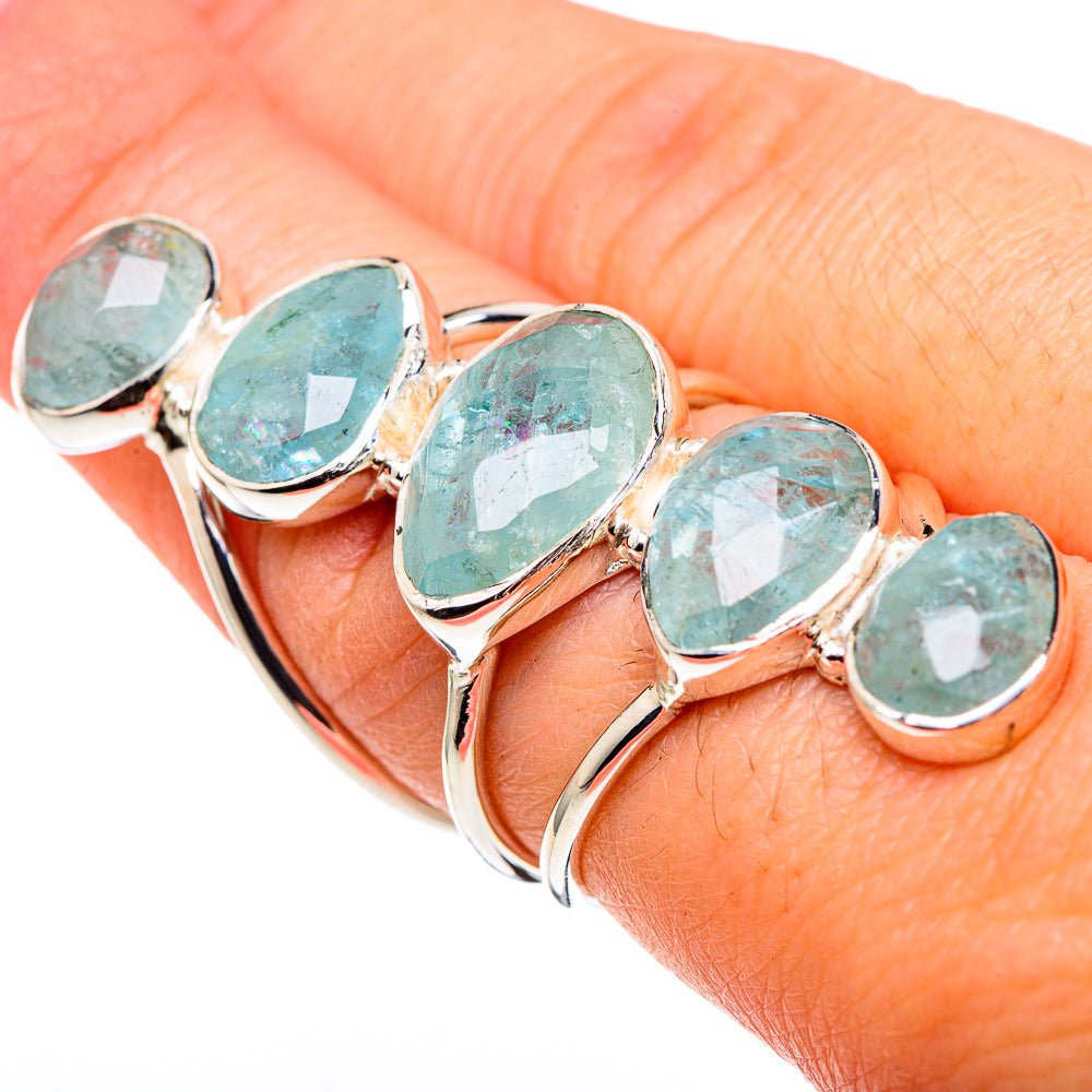 Larimar, Blue Topaz Rings handcrafted by Ana Silver Co - RING96355