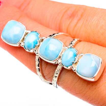 Larimar, Blue Topaz Rings handcrafted by Ana Silver Co - RING96356