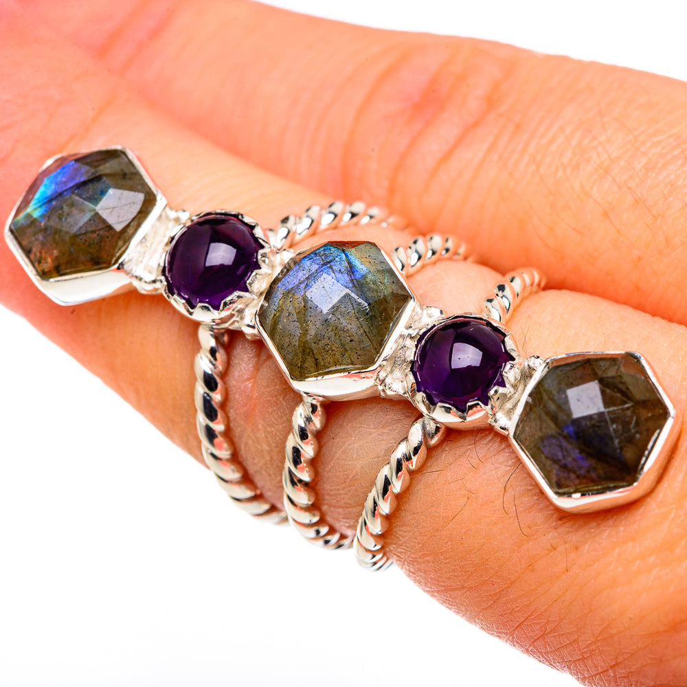Larimar, Blue Topaz Rings handcrafted by Ana Silver Co - RING96357
