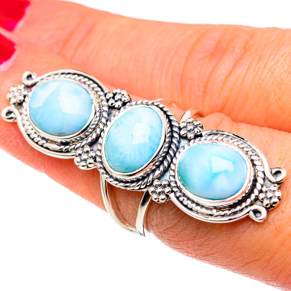 Larimar, London Blue Topaz Rings handcrafted by Ana Silver Co - RING96362