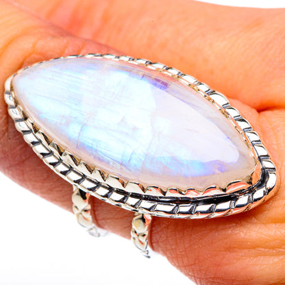 Rainbow Moonstone Rings handcrafted by Ana Silver Co - RING96374