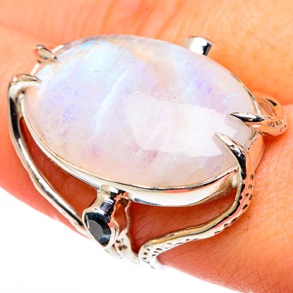 Rainbow Moonstone Rings handcrafted by Ana Silver Co - RING96376