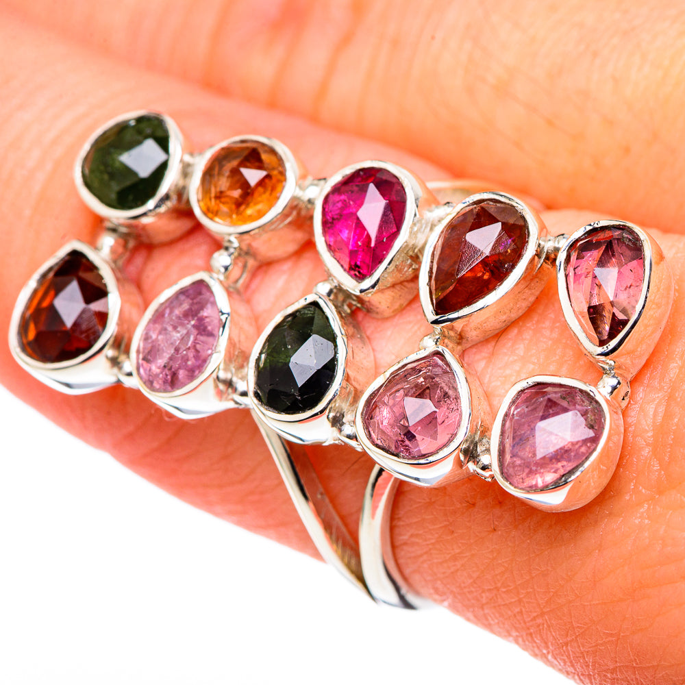 Rainbow Moonstone, Blue Topaz Rings handcrafted by Ana Silver Co - RING96384