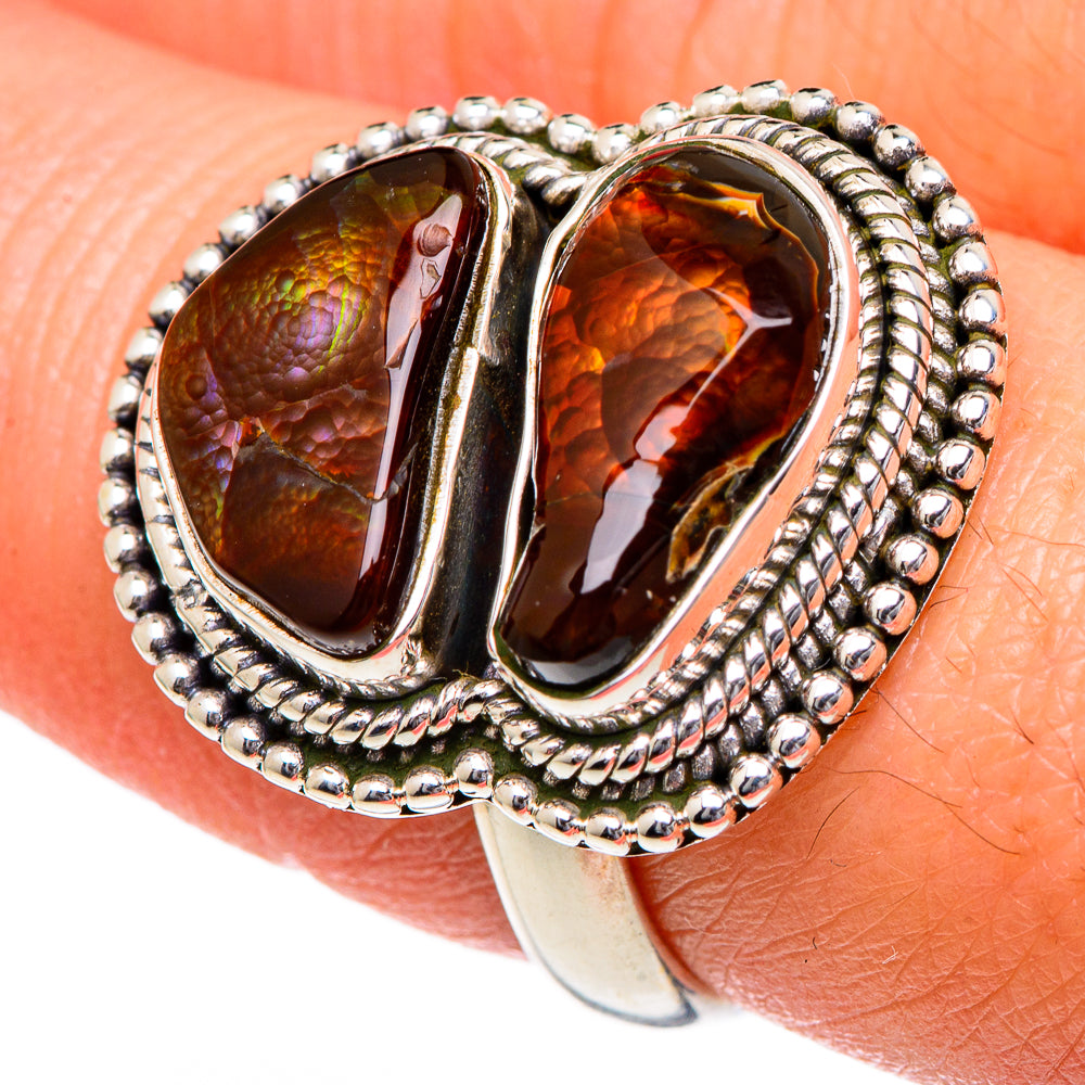 Mexican Fire Agate Rings handcrafted by Ana Silver Co - RING96431