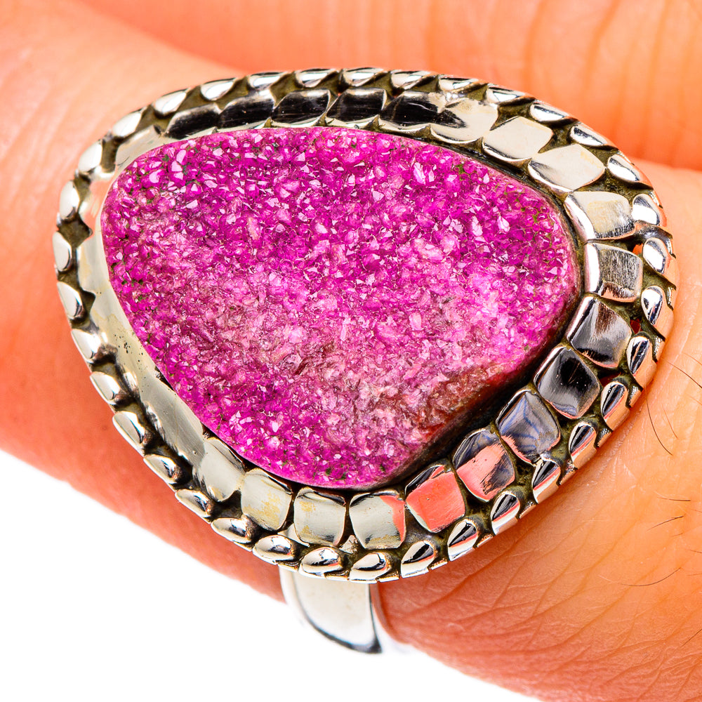 Cobalto Calcite Druzy Rings handcrafted by Ana Silver Co - RING96435