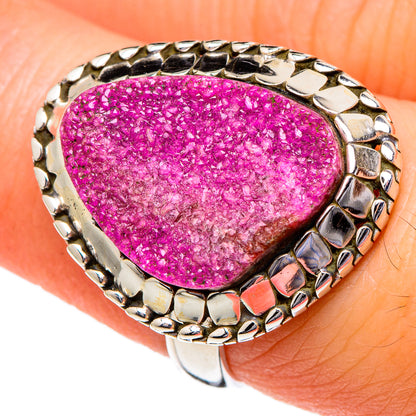Cobalto Calcite Druzy Rings handcrafted by Ana Silver Co - RING96435