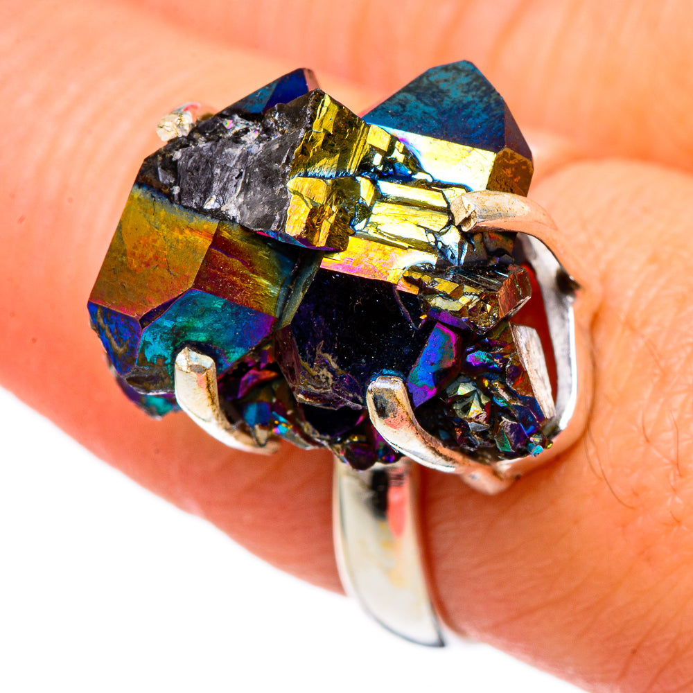 Titanium Sunshine Druzy Rings handcrafted by Ana Silver Co - RING96445