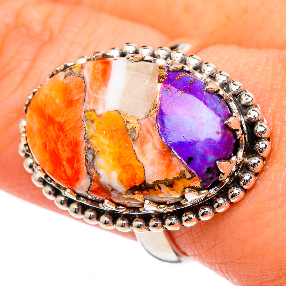 Spiny Oyster Turquoise Rings handcrafted by Ana Silver Co - RING96446
