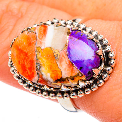 Spiny Oyster Turquoise Rings handcrafted by Ana Silver Co - RING96446