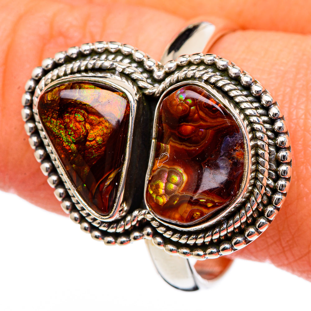 Mexican Fire Agate Rings handcrafted by Ana Silver Co - RING96454
