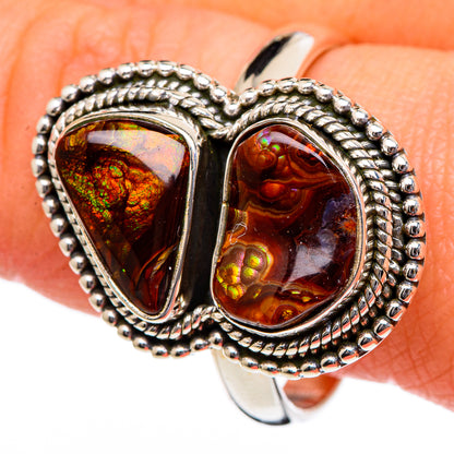 Mexican Fire Agate Rings handcrafted by Ana Silver Co - RING96454