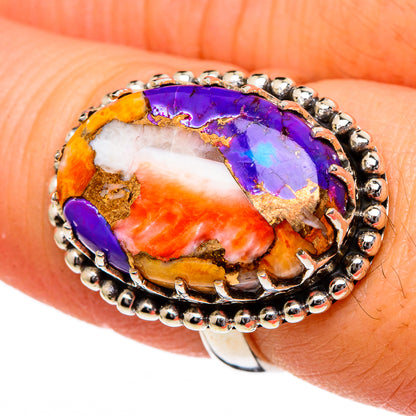 Spiny Oyster Turquoise Rings handcrafted by Ana Silver Co - RING96484