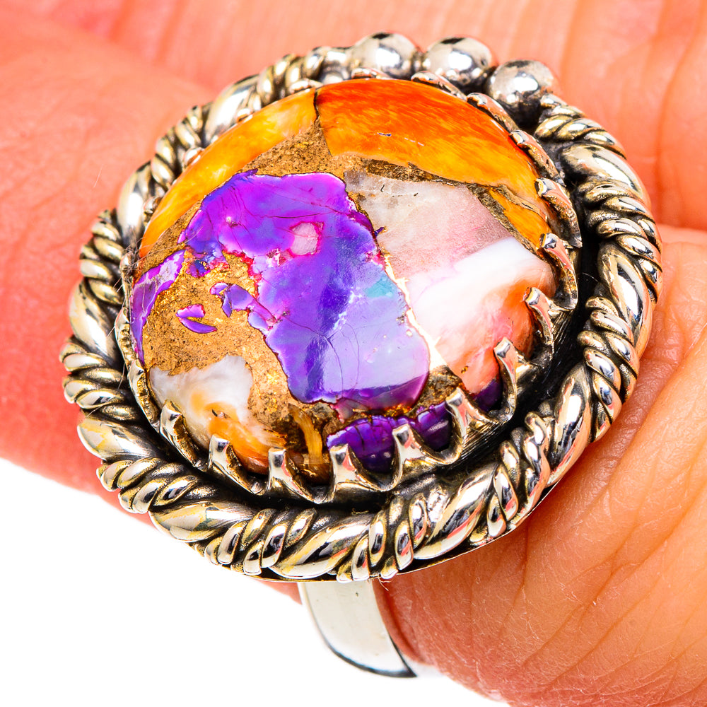 Spiny Oyster Turquoise Rings handcrafted by Ana Silver Co - RING96485