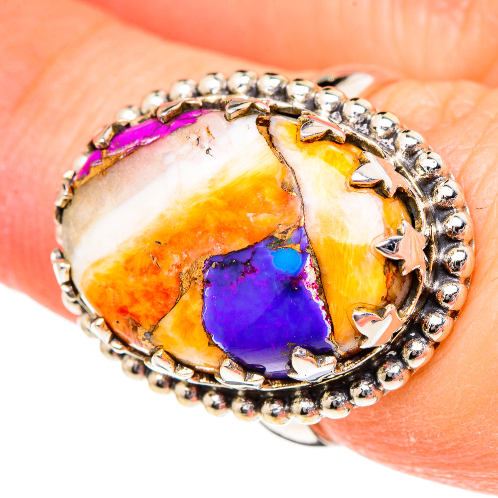 Spiny Oyster Turquoise Rings handcrafted by Ana Silver Co - RING96501