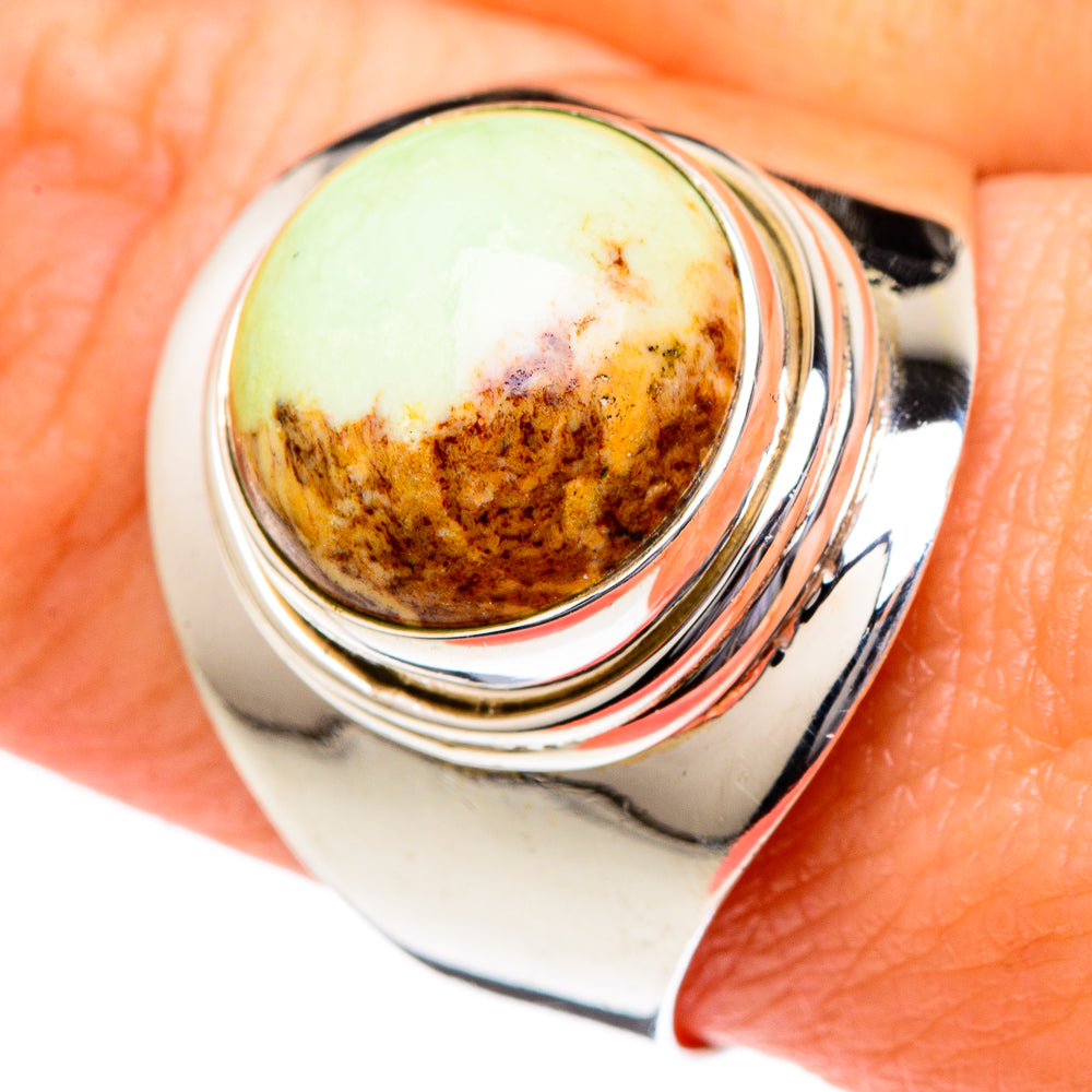 Lemon Chrysoprase Rings handcrafted by Ana Silver Co - RING96503