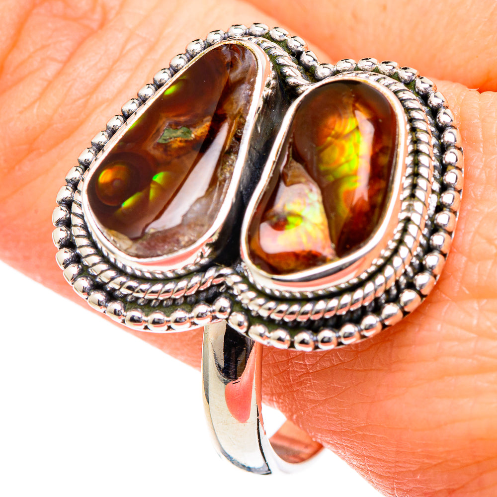 Mexican Fire Agate Rings handcrafted by Ana Silver Co - RING96508