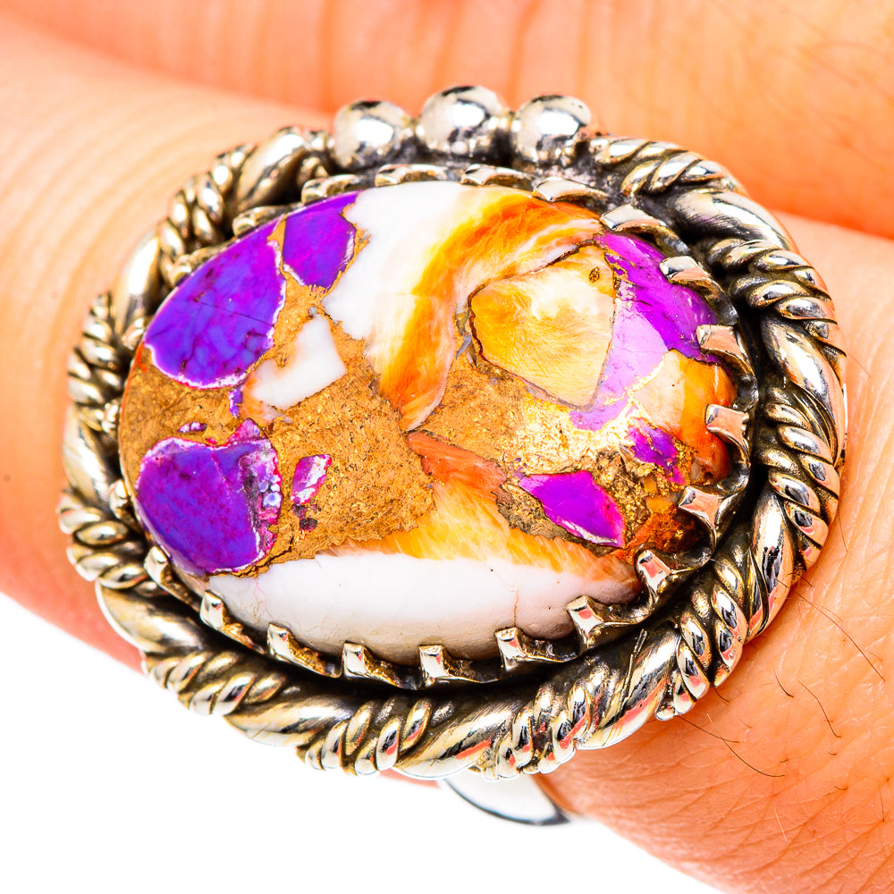 Spiny Oyster Turquoise Rings handcrafted by Ana Silver Co - RING96518