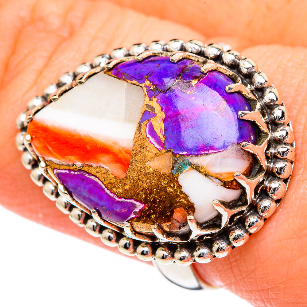 Spiny Oyster Turquoise Rings handcrafted by Ana Silver Co - RING96519