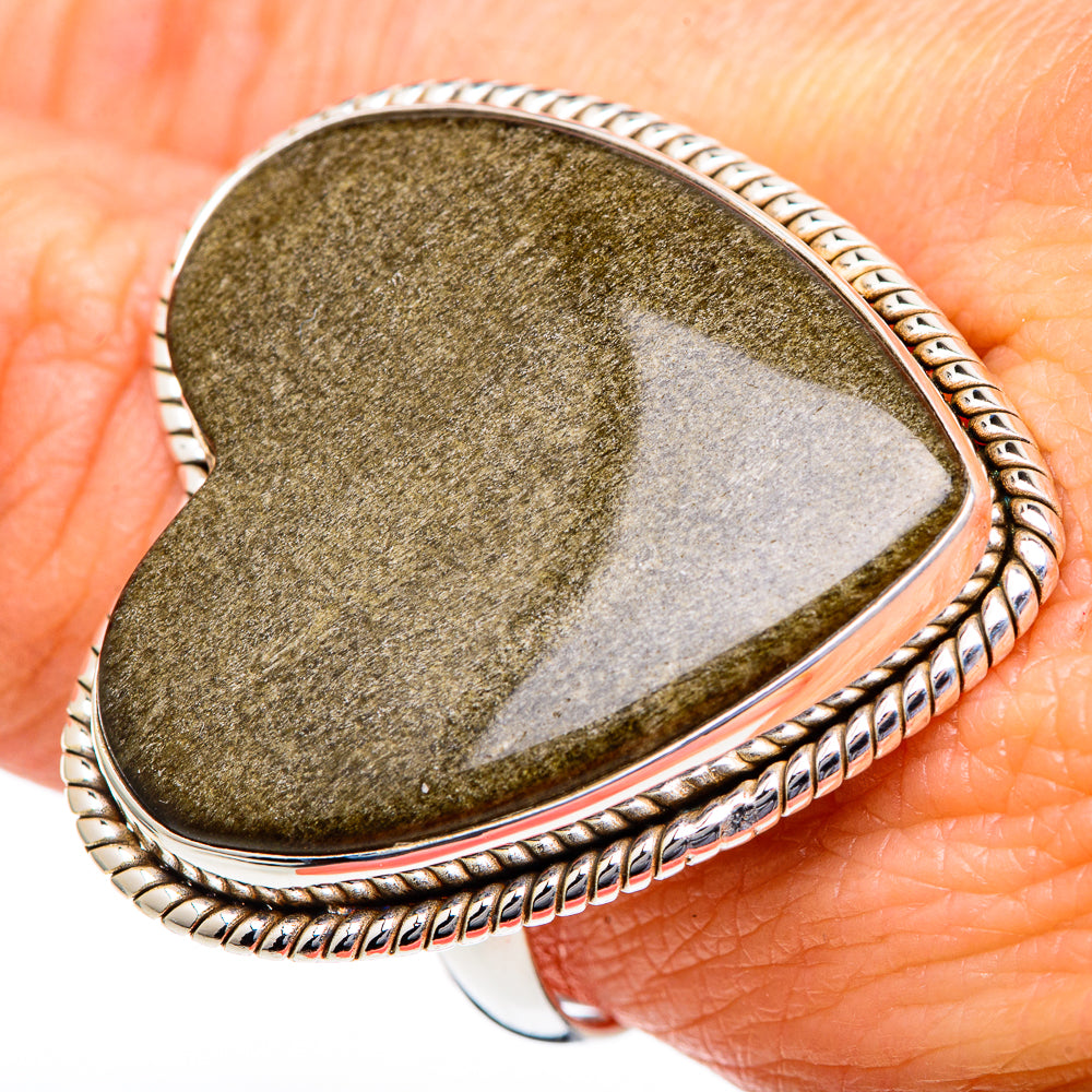 Gold Sheen Obsidian Rings handcrafted by Ana Silver Co - RING96620
