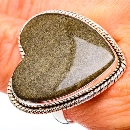 Gold Sheen Obsidian Rings handcrafted by Ana Silver Co - RING96620