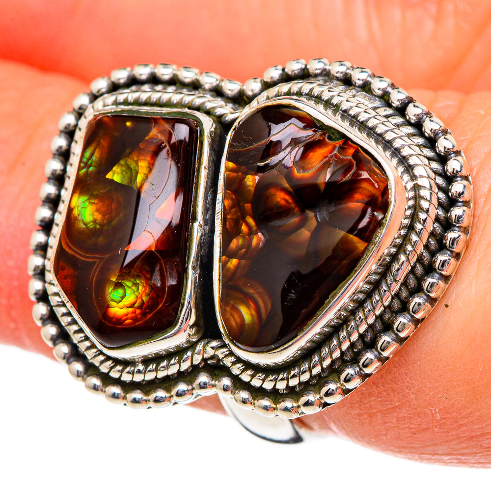 Mexican Fire Agate Rings handcrafted by Ana Silver Co - RING96625