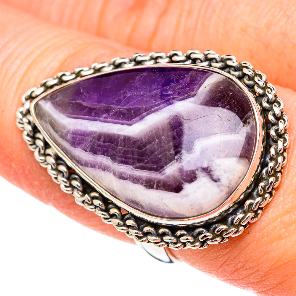 Chevron Amethyst Rings handcrafted by Ana Silver Co - RING96635