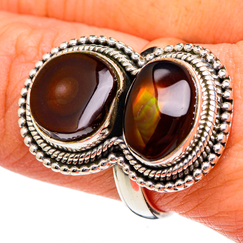 Mexican Fire Agate Rings handcrafted by Ana Silver Co - RING96671