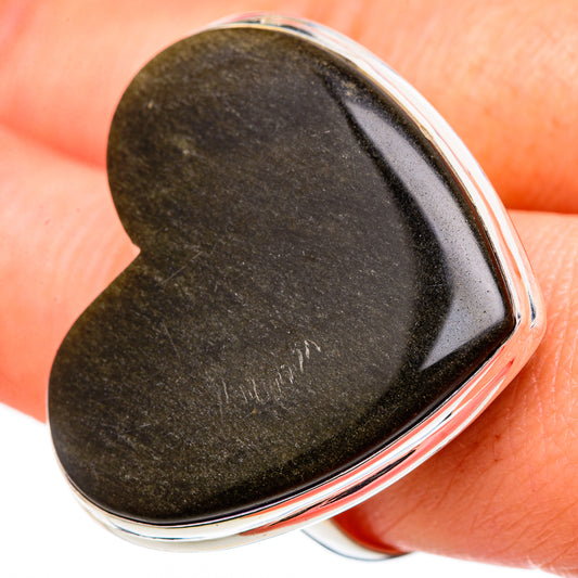 Gold Sheen Obsidian Rings handcrafted by Ana Silver Co - RING96672